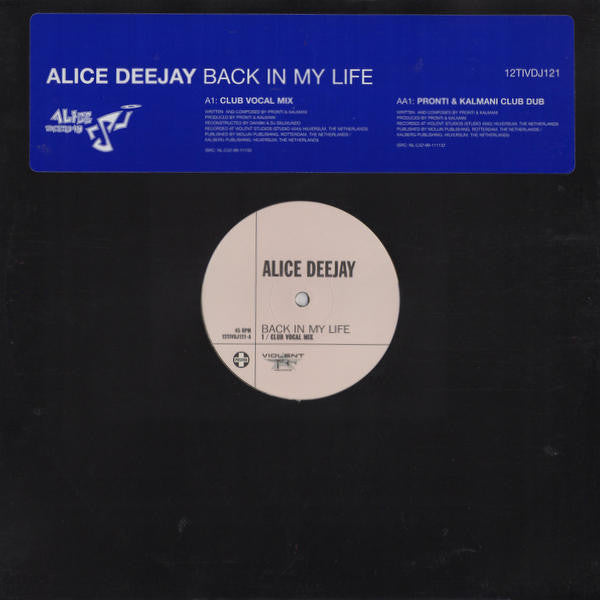 Alice Deejay : Back In My Life (12", Promo)