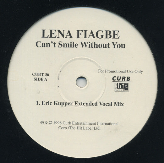 Lena Fiagbe : Can't Smile Without You (12", Promo)