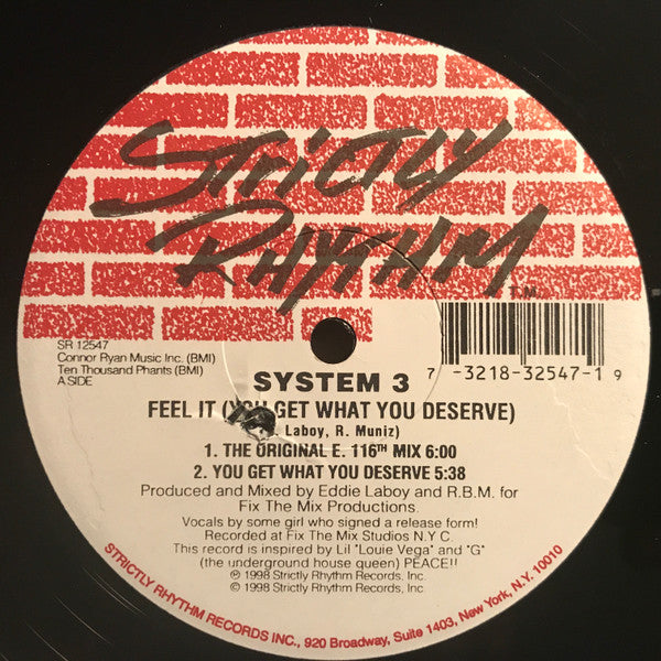 System 3 (2) : Feel It (You Get What You Deserve) (12")