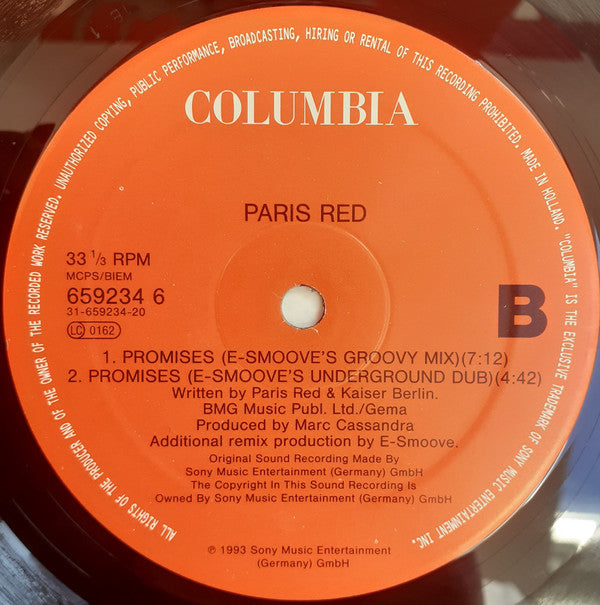 Paris Red : Promises (12")