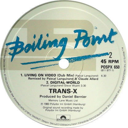 Trans X* : Living On Video ('85 Big Mix) (12")