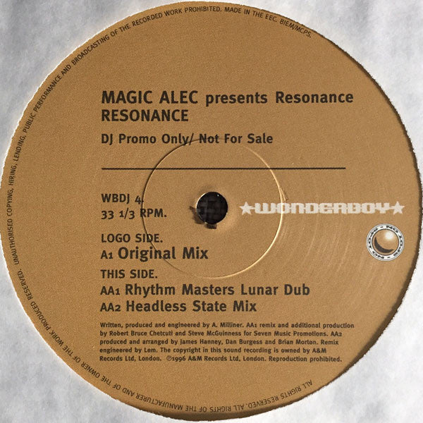 Magic Alec Presents Resonance (18) : Resonance (12", Promo)