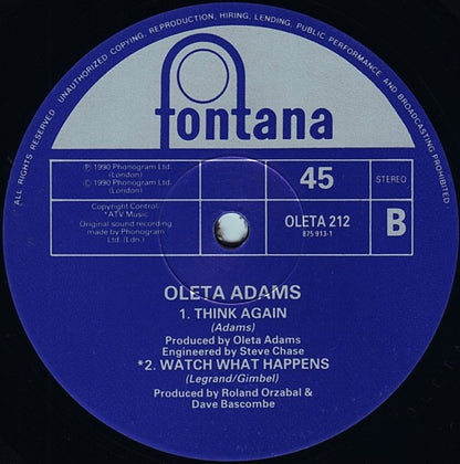Oleta Adams : Circle Of One (12")