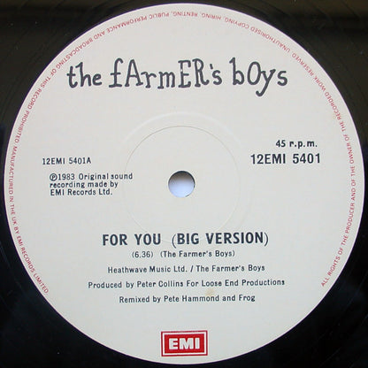 The Farmer's Boys : For You (12", Single)