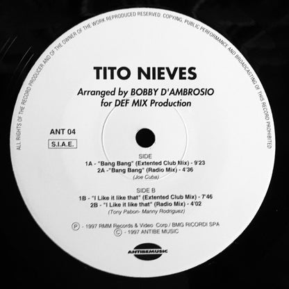Tito Nieves : Bang Bang / I Like It Like That  (12")