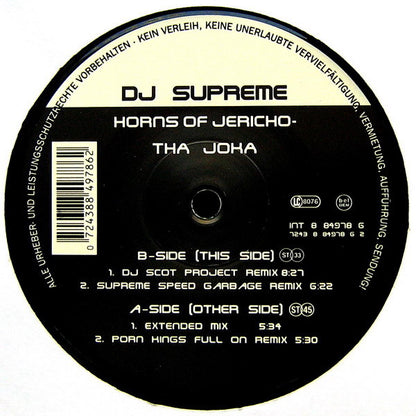 DJ Supreme : Horns Of Jericho - Tha Joka (12")