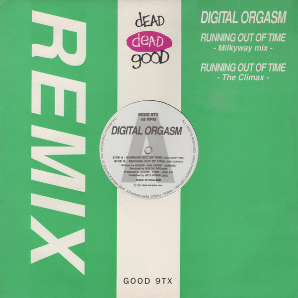 Digital Orgasm : Running Out Of Time (Remix) (12", Single, Die)