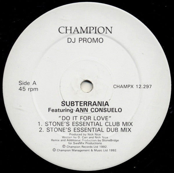 Subterrania Featuring Ann Consuelo : Do It For Love (12", Promo)