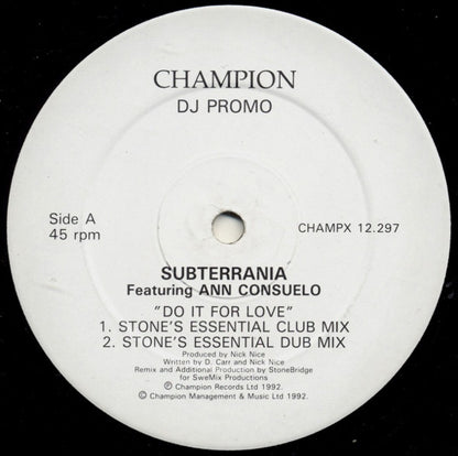 Subterrania Featuring Ann Consuelo : Do It For Love (12", Promo)