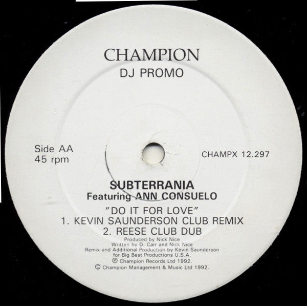 Subterrania Featuring Ann Consuelo : Do It For Love (12", Promo)