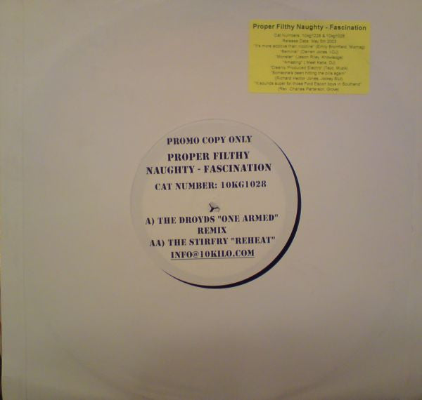 Proper Filthy Naughty : Fascination (10", Promo)