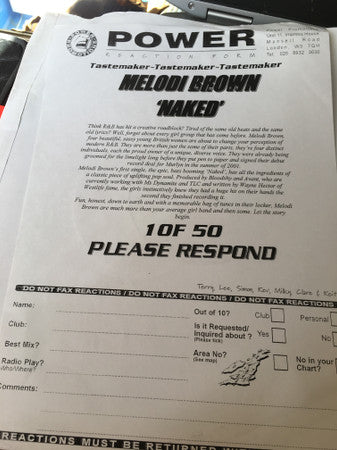 Melodi Brown : Naked (12", TP, W/Lbl, 1 O)
