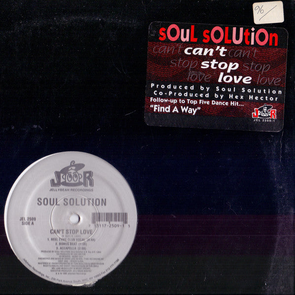 Soul Solution : Can't Stop Love (12")