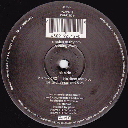 Shades Of Rhythm : Getting Away (12")