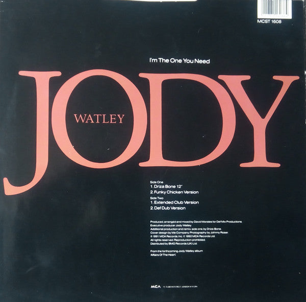 Jody Watley : I'm The One You Need (12")