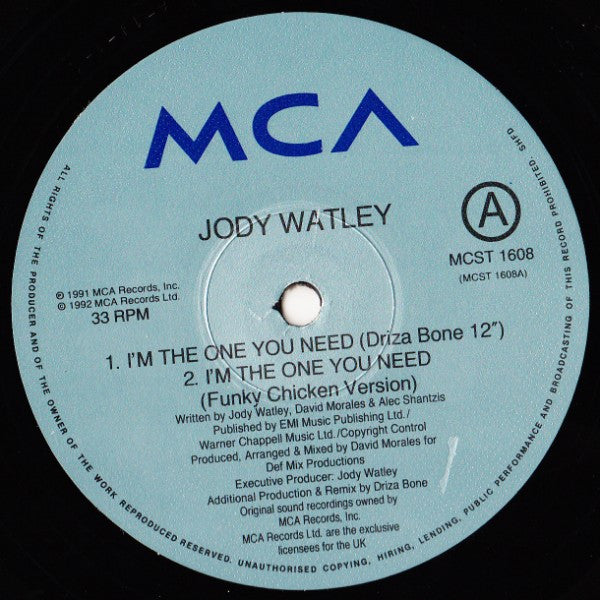 Jody Watley : I'm The One You Need (12")
