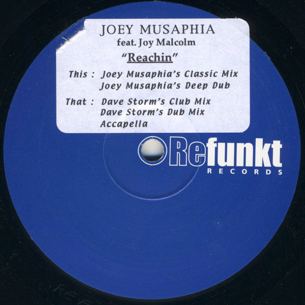 Joey Musaphia feat. Joy Malcolm : Reachin (12", Promo, Sti)