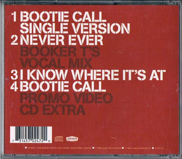 All Saints : Bootie Call (CD, Single, Ltd)