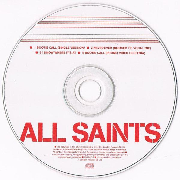 All Saints : Bootie Call (CD, Single, Ltd)