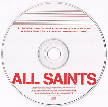 All Saints : Bootie Call (CD, Single, Ltd)