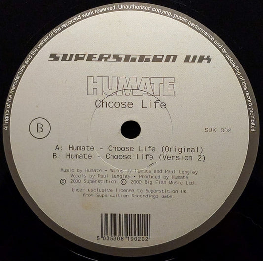 Humate : Choose Life (12", Ful)