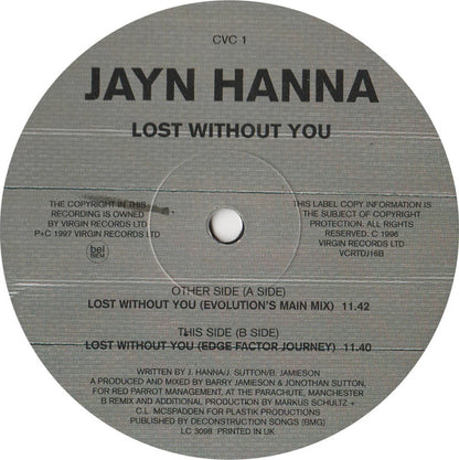 Jayn Hanna : Lost Without You (2x12", Promo)
