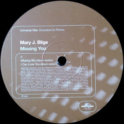 Mary J. Blige : Missing You (2x12", Promo)
