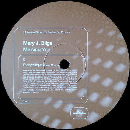 Mary J. Blige : Missing You (2x12", Promo)