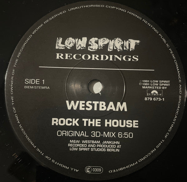 WestBam : Rock The House (12")