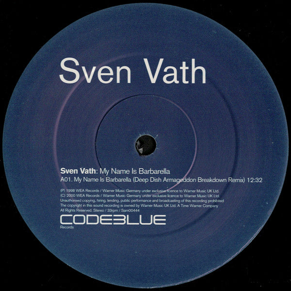 Sven Väth : My Name Is Barbarella (12")