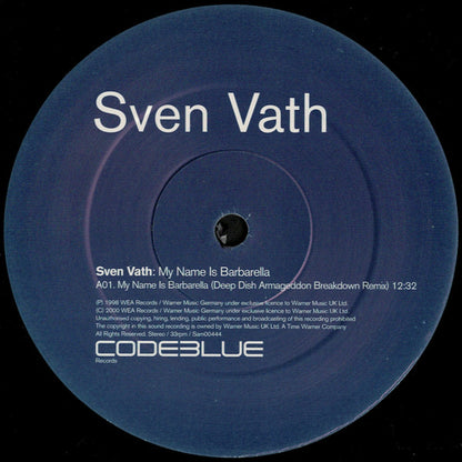 Sven Väth : My Name Is Barbarella (12")
