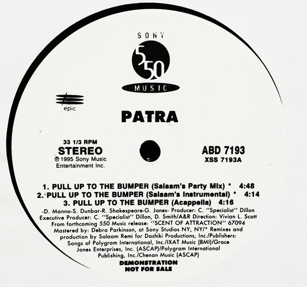 Patra : Pull Up To The Bumper (12", Single, Promo)