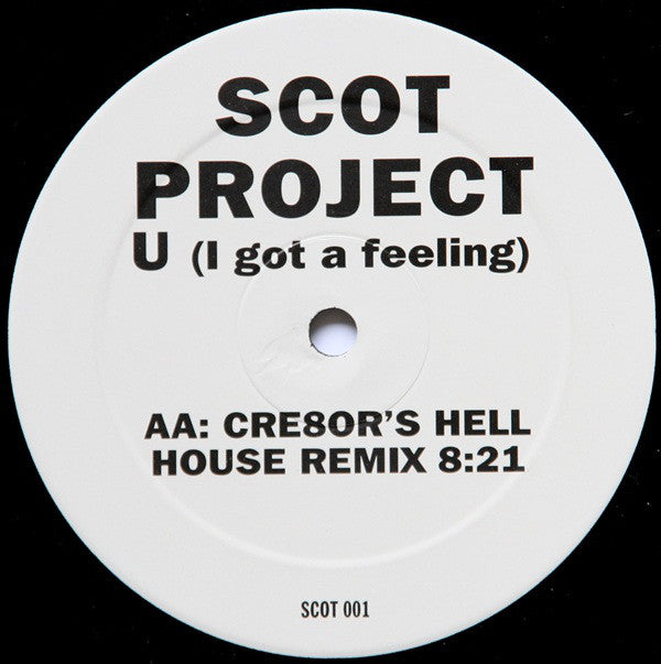 Scot Project* : U (I Got A Feeling) (12", Advance)