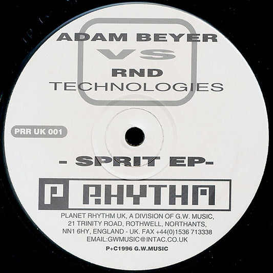 Adam Beyer vs. RND Technologies* : Sprit EP (12", EP)