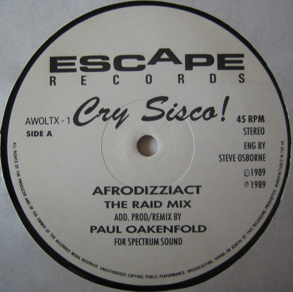 Cry Sisco! : Afro Dizzi Act (Paul Oakenfold's Raid Mix) (12")