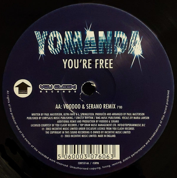 Yomanda : You're Free (Synth Mix / Voodoo & Serano Remix) (12")