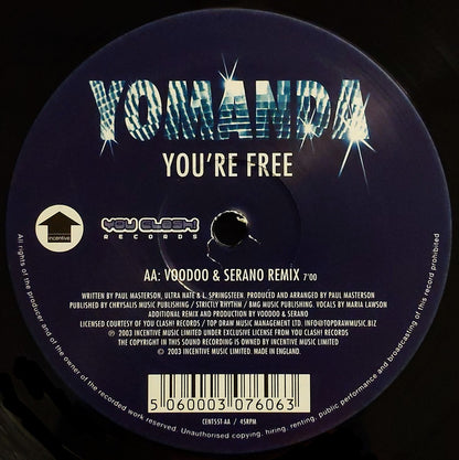 Yomanda : You're Free (Synth Mix / Voodoo & Serano Remix) (12")