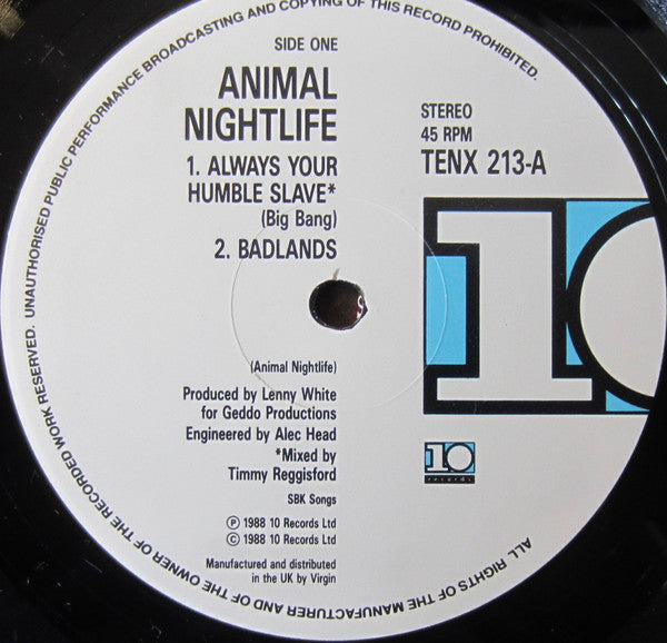 Animal Nightlife : Always Your Humble Slave (12", Single)
