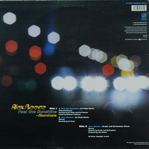 Alex Reece : Feel The Sunshine (Remixes) (12")