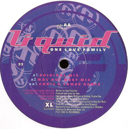 Liquid : One Love Family (12", Promo)