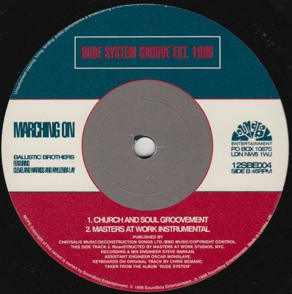 Ballistic Brothers Featuring Cleveland Watkiss & Myllenda Lay : Marching On (12")