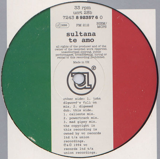Sultana : Te Amo (12", Single)