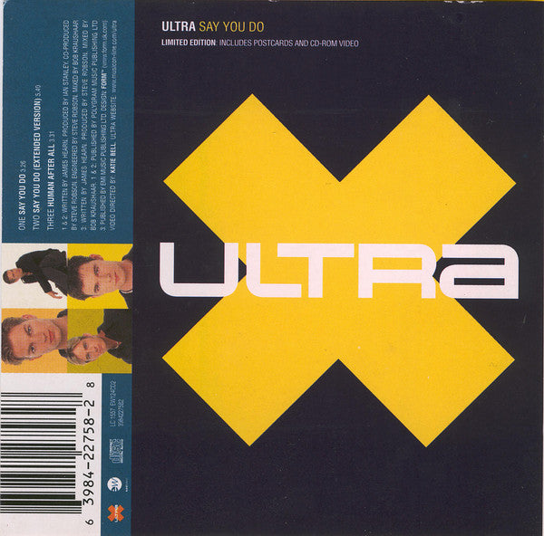 Ultra (8) : Say You Do (CD, Maxi, Enh, Ltd, CD2)