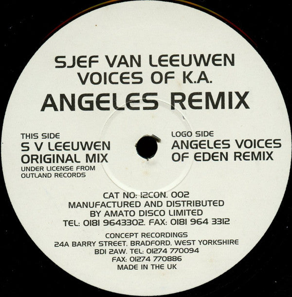 Sjef Van Leeuwen : Voices Of K.A. (Angeles Remix) (12")