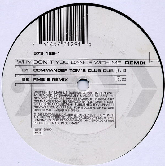 Future Breeze : Why Don't You Dance With Me (Remix) (12")