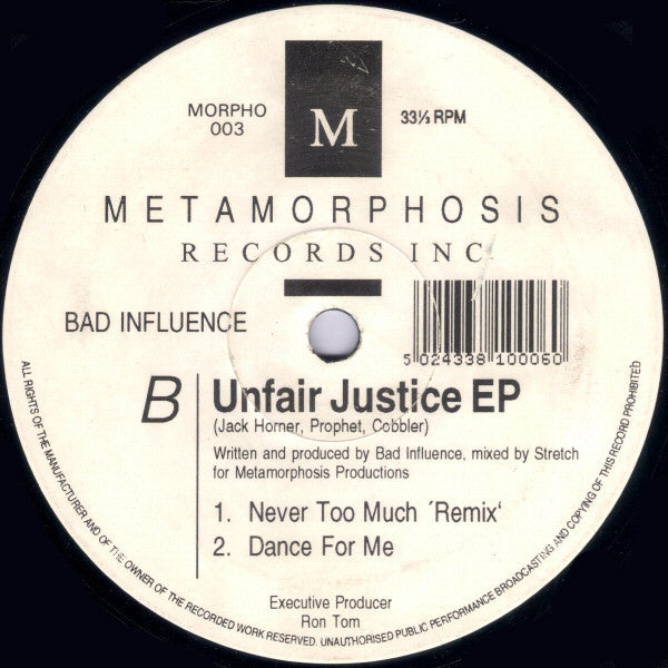 Bad Influence : Unfair Justice EP (12", EP)