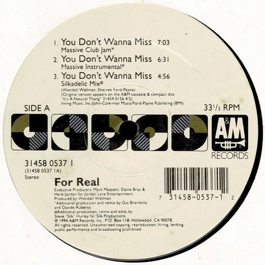 For Real : You Don't Wanna Miss (12")