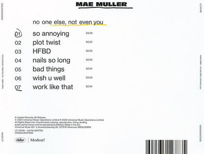 Mae Muller : No One Else, Not Even You (CD, EP)