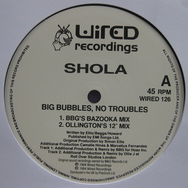 Shola Phillips : Big Bubbles, No Troubles (12")
