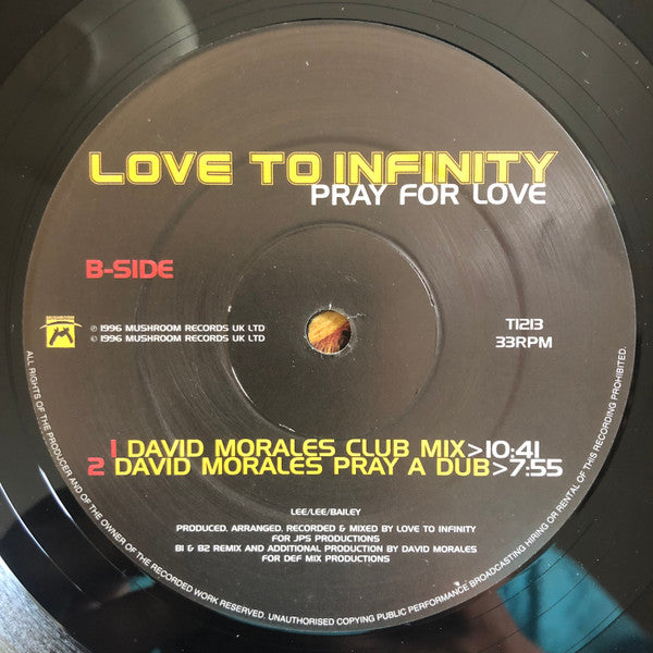 Love To Infinity : Pray For Love (12", Single)